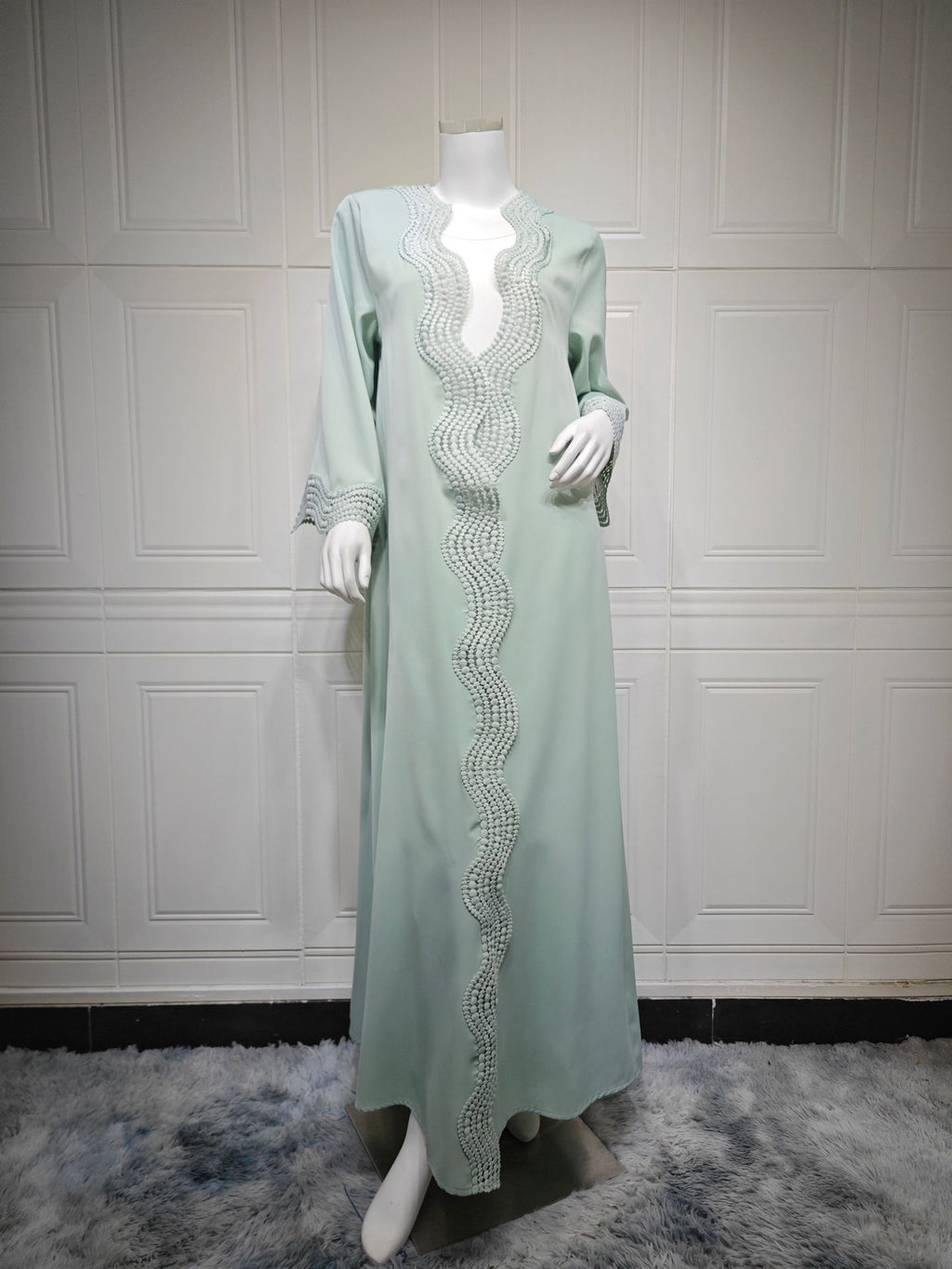 Zahra Printed Diamond Kimono Abaya