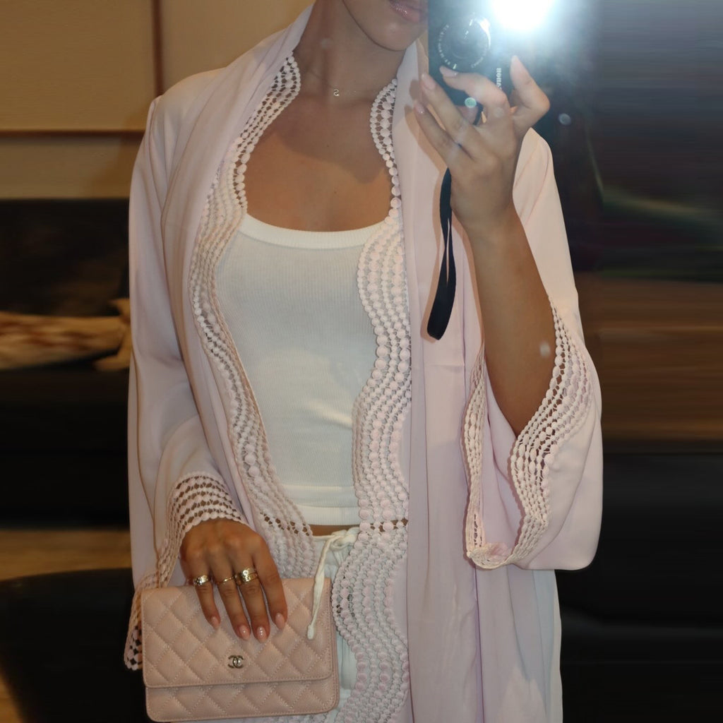 Zahra Printed Diamond Kimono Abaya