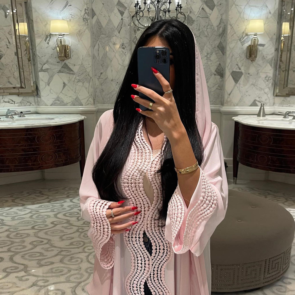 Zahra Printed Diamond Kimono Abaya