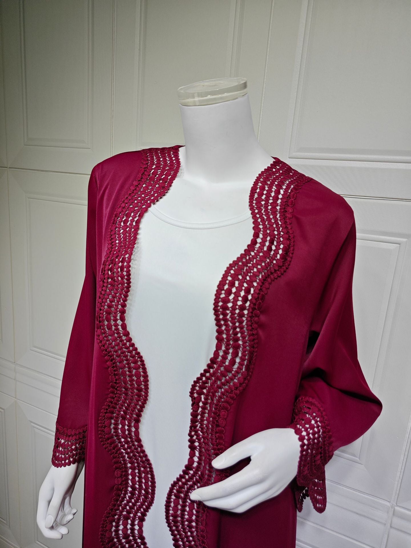 Zahra Printed Diamond Kimono Abaya