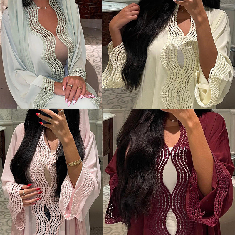 Zahra Printed Diamond Kimono Abaya