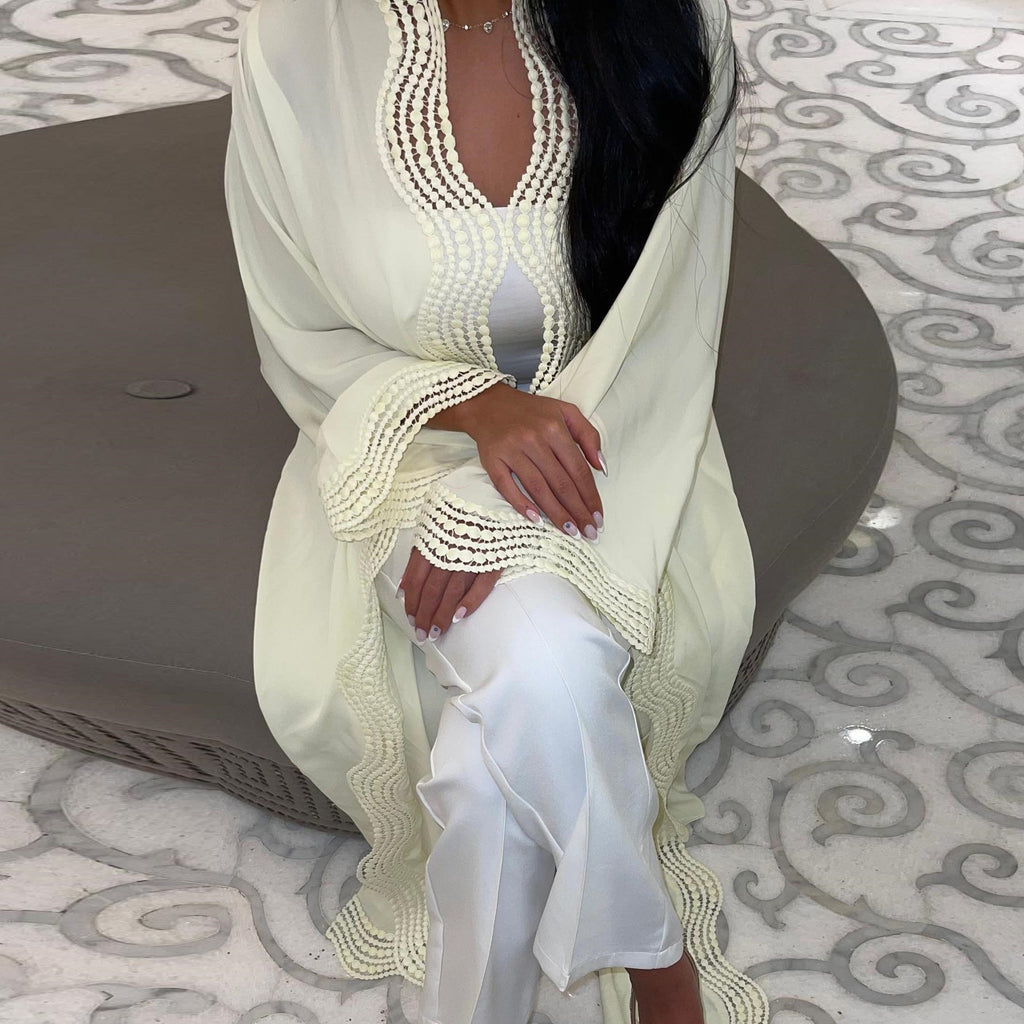 Zahra Printed Diamond Kimono Abaya