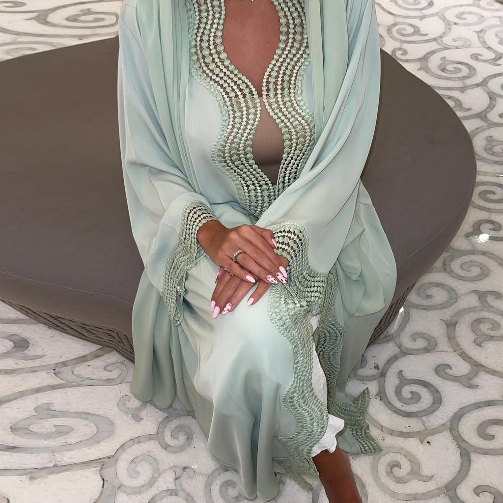 Zahra Printed Diamond Kimono Abaya