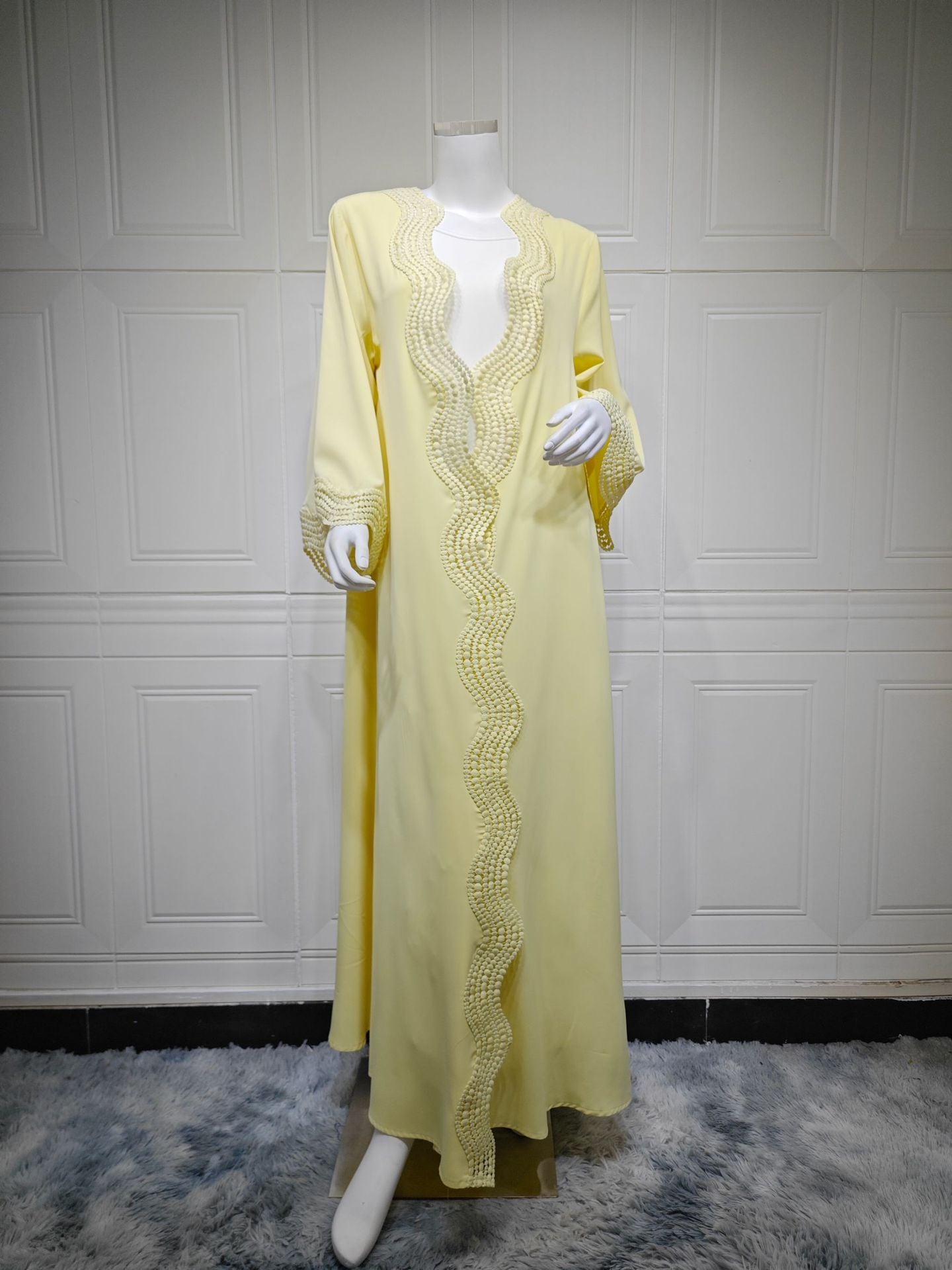 Zahra Printed Diamond Kimono Abaya