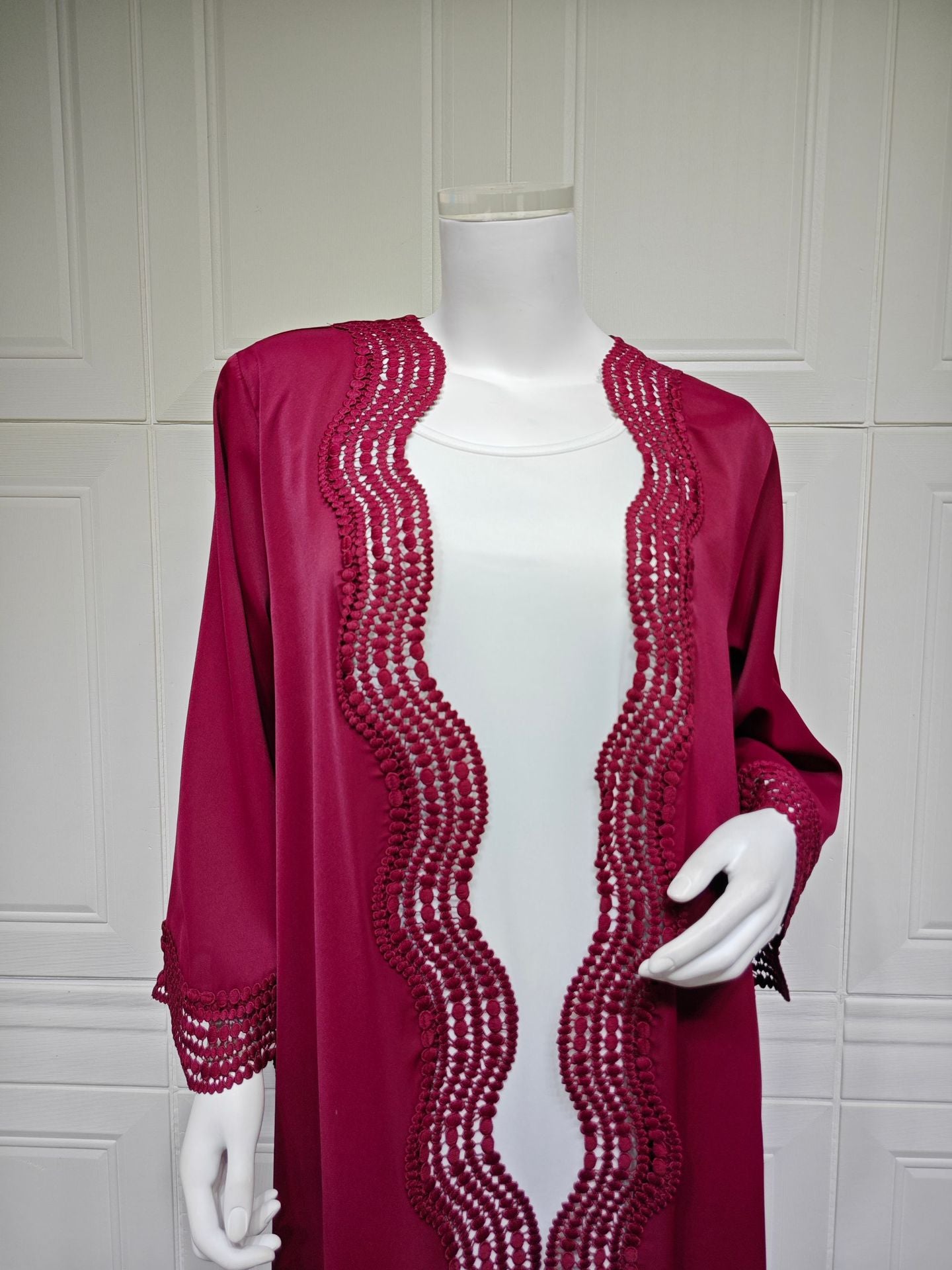 Zahra Printed Diamond Kimono Abaya