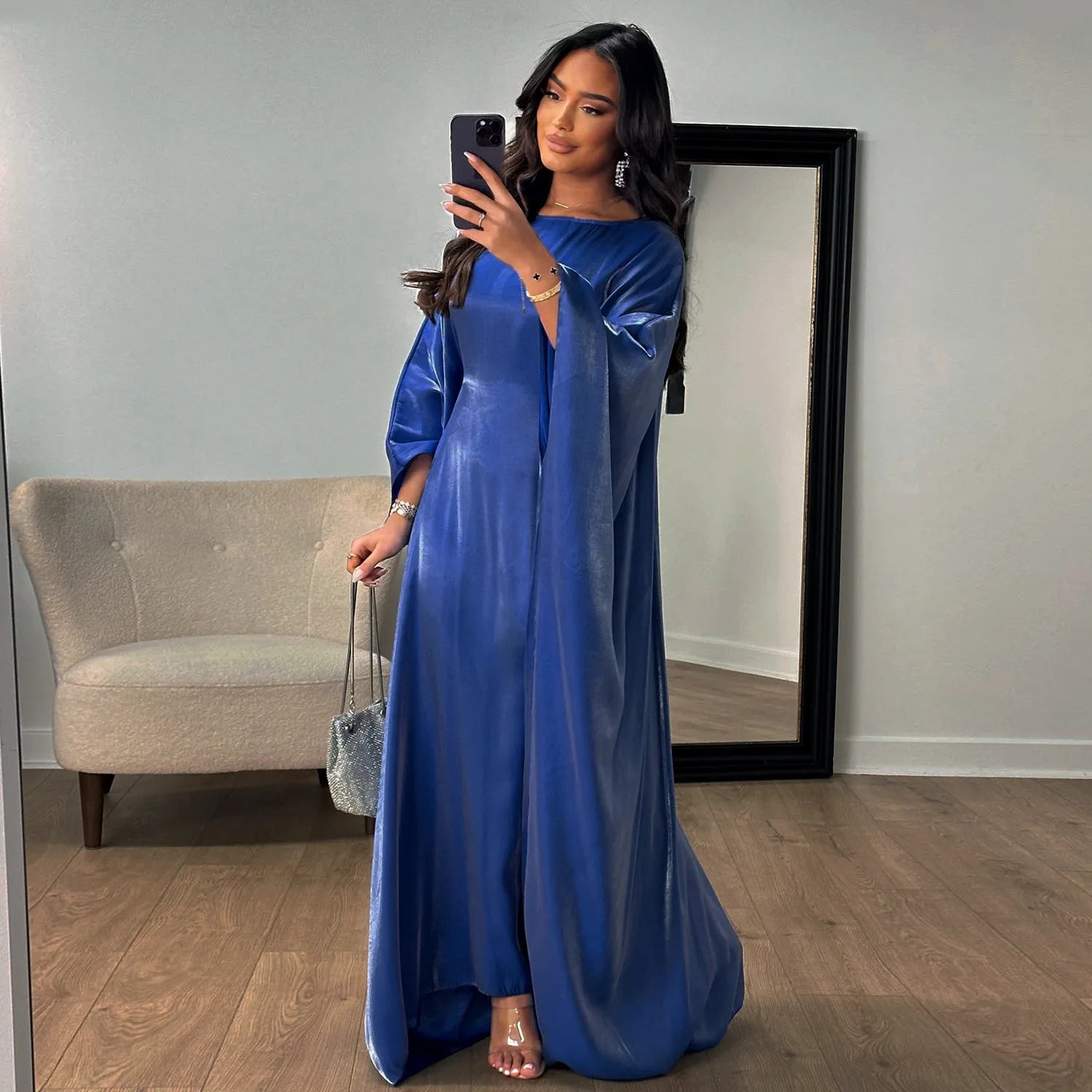 Layali Satin Butterfly Abaya