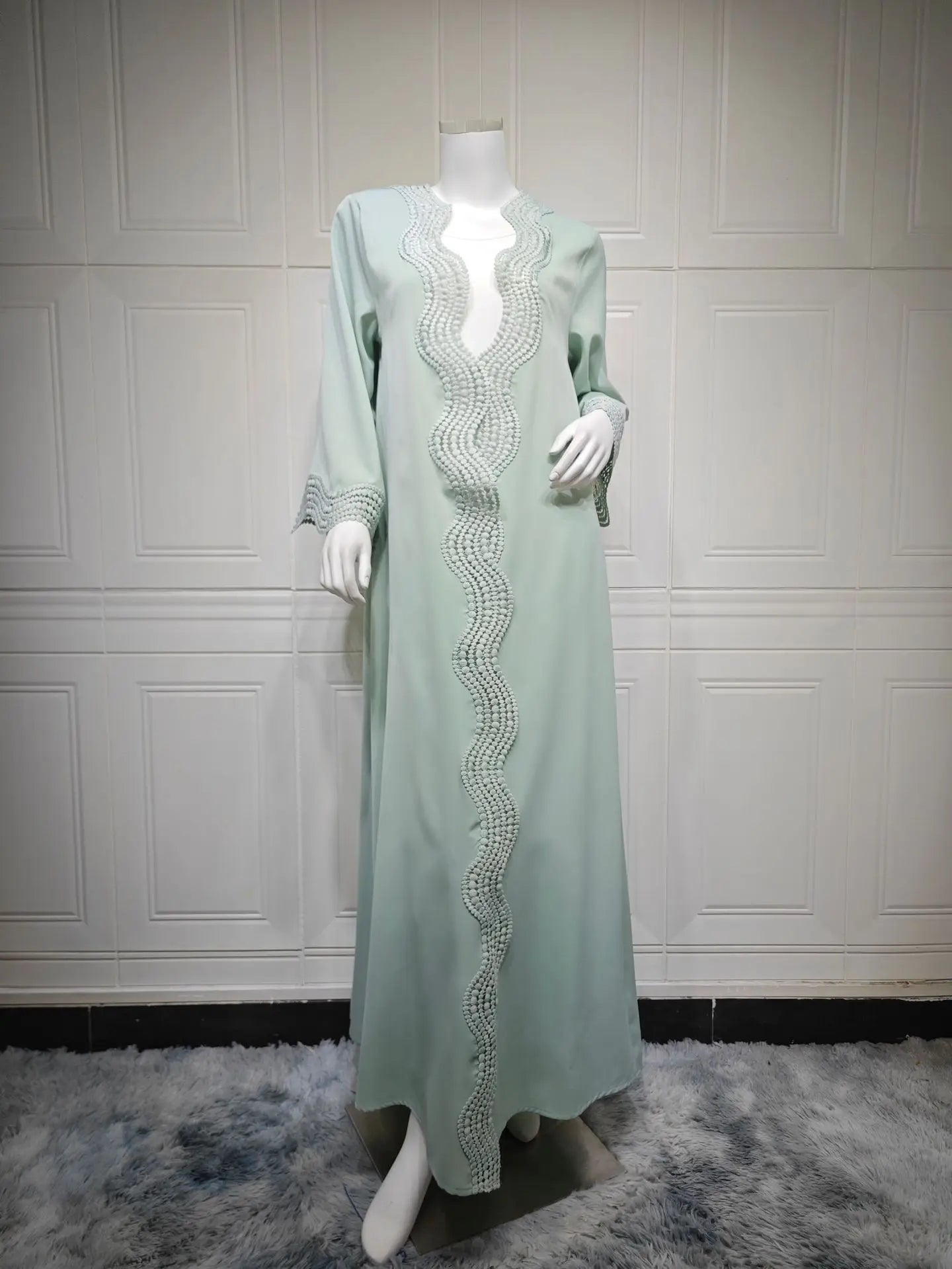 Zahra Printed Diamond Kimono Abaya