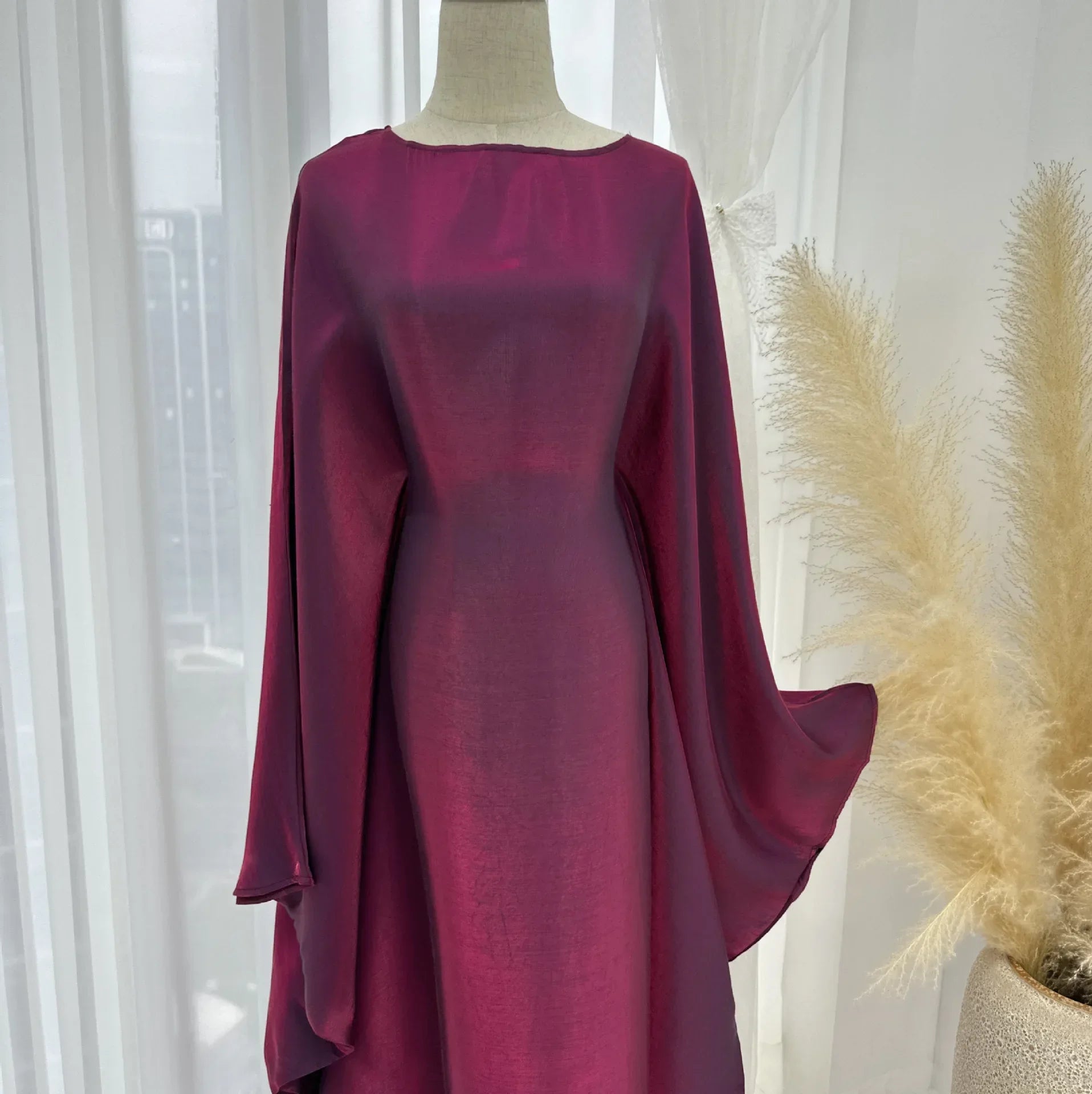 Layali Satin Butterfly Abaya