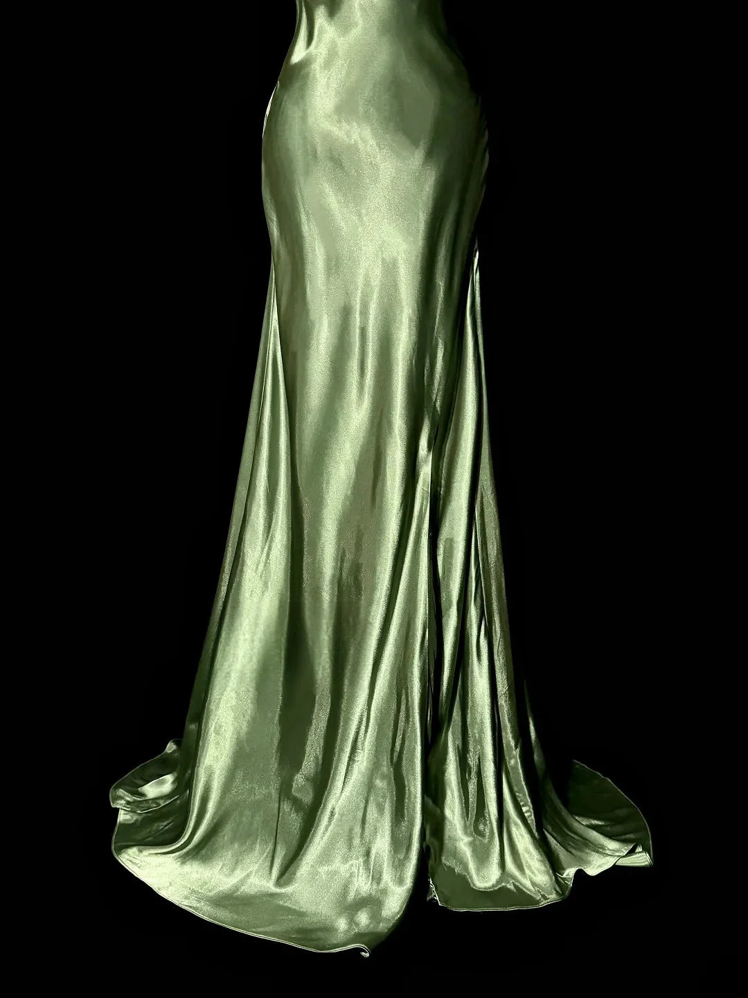 Emerald Desire Satin Gown - Backless Luxury Evening Dress