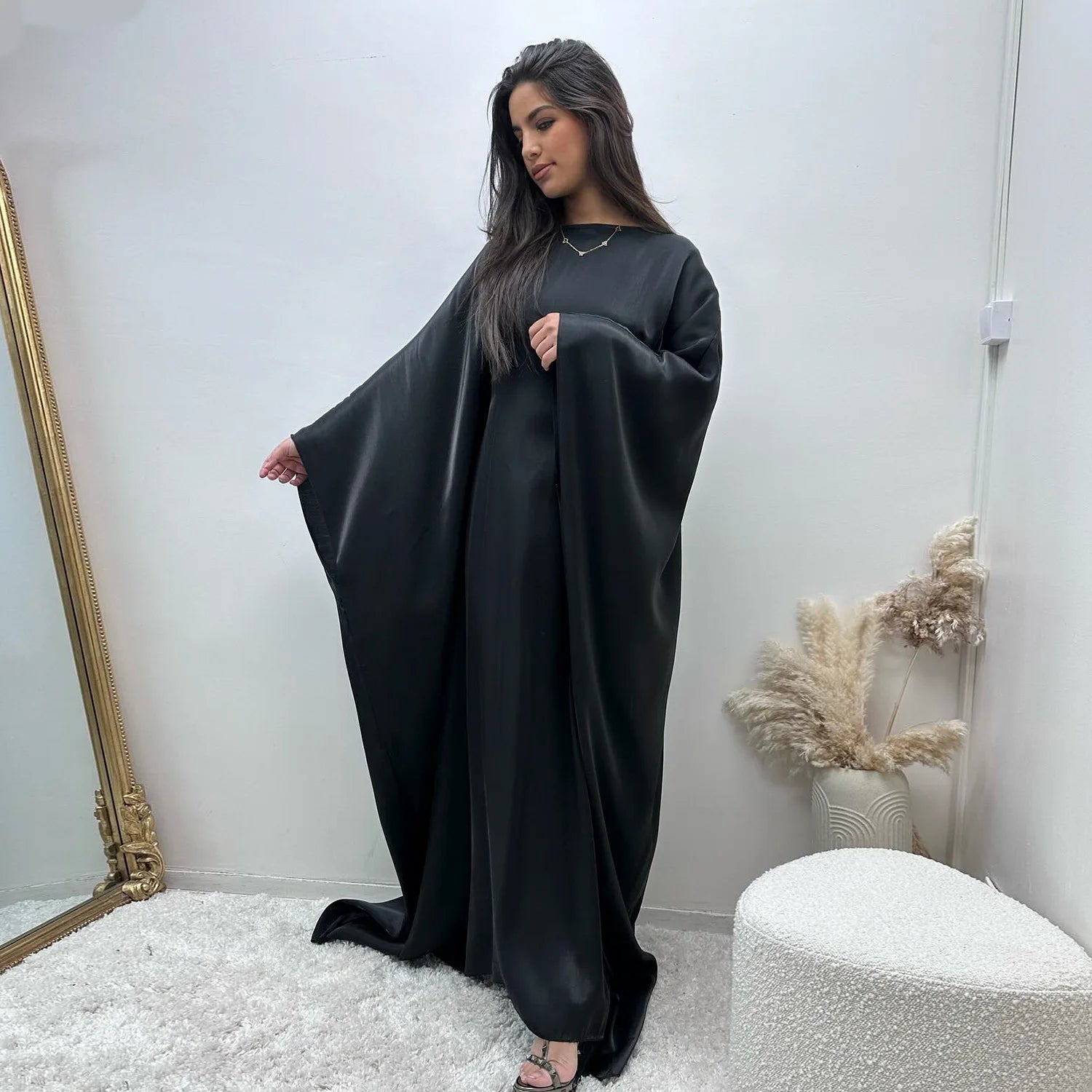 Layali Satin Butterfly Abaya